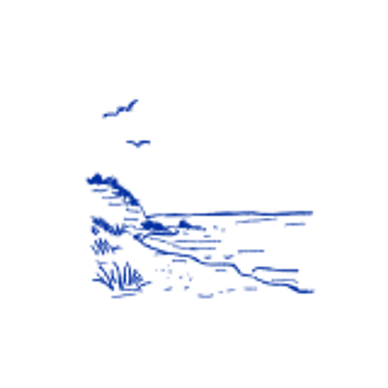 The image shows a dark background with blue, pixelated shapes clustered in the lower-left and upper-left areas. These shapes might represent landmasses or abstract forms, with some resembling islands or coastlines. The pixelated style gives the image a retro or digital aesthetic, and the contrast between the blue and black creates a stark visual effect.